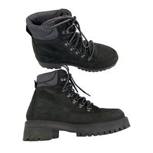 Timberland Womens Courmayeur A5819 Black Leather Hiking Boots Size 8 US Lug